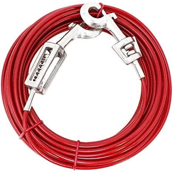Boss Pet Prestige Dog Tie-Out Cable With Spring - 40 Ft Large - For Dogs Up To 60 Lb