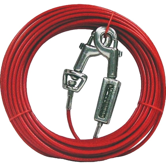 Boss Pet Prestige Dog Tie-Out Cable With Spring - 40 Ft Large - For Dogs Up To 60 Lb
