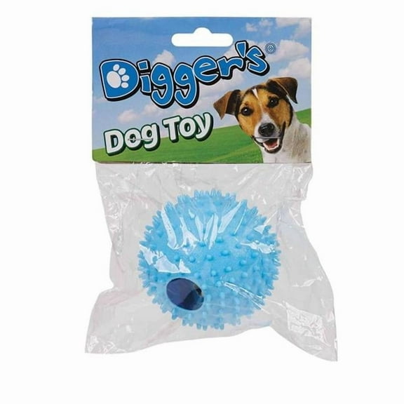 Boss Pet Rubber Spiked TPR Ball with Bell Ball Dog Toy, Blue - Small