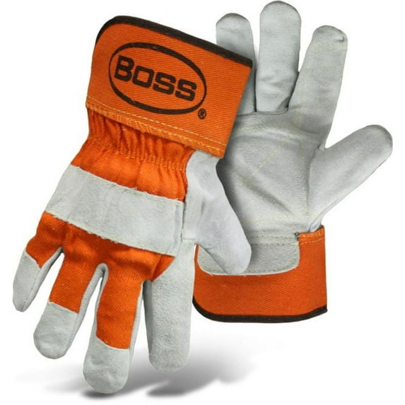 Boss Premium Double Leather Palm Work Gloves Medium