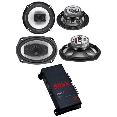 Boss R94 6x9" 500W 4 Way Car & 2) 6.5" 300W 3 Way Speakers & 200W 2-Ch Amp