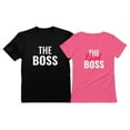 thumbnail image 1 of The Boss & The Real Boss Funny Matching T-Shirts - Perfect for Husband & Wife - Great Gift for Couples - Anniversary, Valentine's Day, Christmas Gifts - Black XXX-Large / Women Pink X-Large, 1 of 7