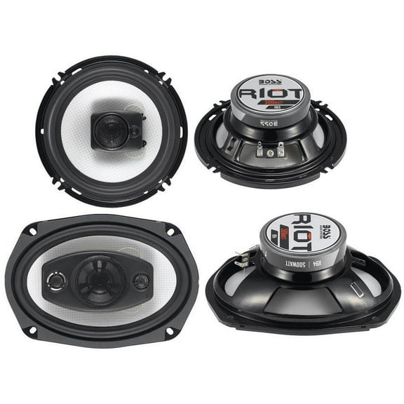 Boss Riot R94 6x9" 500W 4 Way Car and R63 6.5" 300W 3 Way Coaxial Audio Speakers