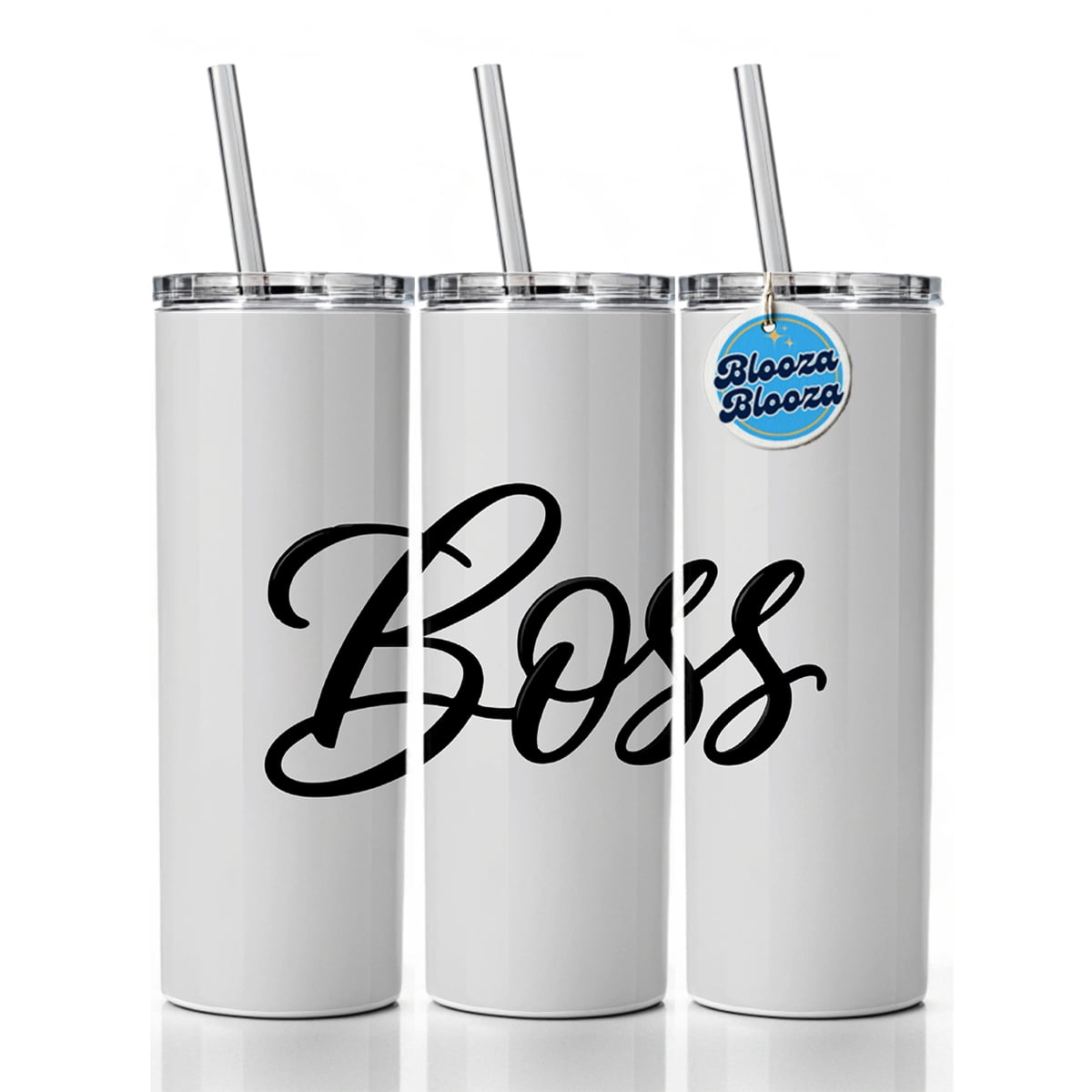 Boss Script 20oz Insulated Water Bottle Skinny Tumbler Includes Straw -  Walmart.com