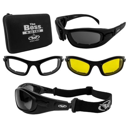 Boss Sunglasses Kit Convert To Goggles 3 Sets of Lenses