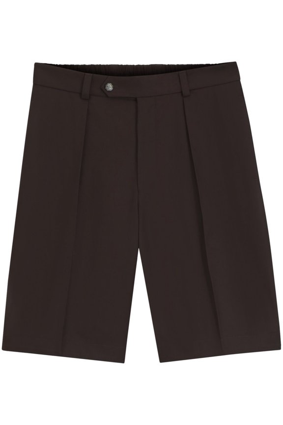 Tailored Brown Shorts With Flat Front (Men's)