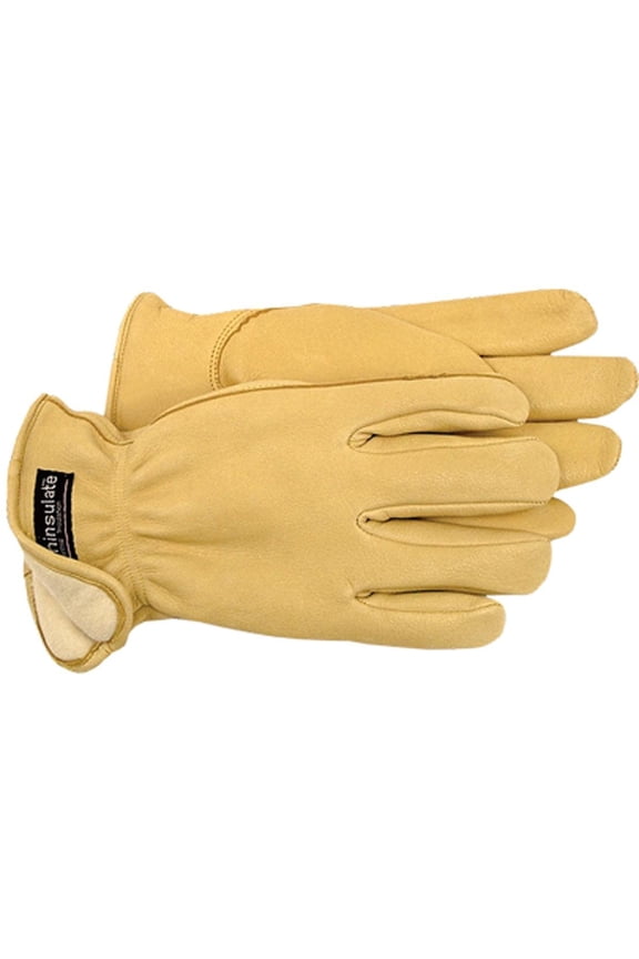 Thermal Premium Deerskin Leather Work Gloves, Yellow, Small