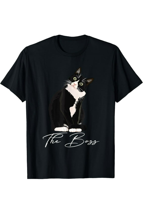 Tuxedo Cat Lovers Funny Tee Shirt for Mom Dad Gift T-Shirt Tops Tee