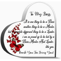 Only A Boss As Wonderful As You Could Have Employees As Awesome As Us Happy Boss S Day Unique Acrylic Heart Shaped Plaque Desk Decorations Present For Christmas Wedding Gifts