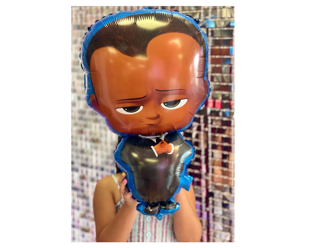 VAK Boss Baby Shape Birthday Party Foil Decor Balloons, Black, 2 Pieces