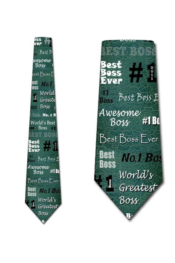 Boss's Day Ties Boss Neck Tie Mens Manager Gift Green by Three Rooker