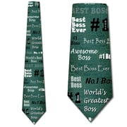 Bosss Day Ties Boss Neck Tie Mens Manager Gift Green by Three Rooker