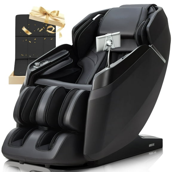 Bosscare Massage Chair Full Body Recliner with Zero Gravity, 4D SL-Track, Heat & Air Compression for Home Relaxation, Black