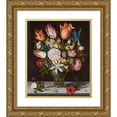 thumbnail image 1 of Bosschaert, Ambrosius 15x17 Gold Ornate Wood Framed with Double Matting Museum Art Print Titled - Flowers in a Glass, 1 of 4
