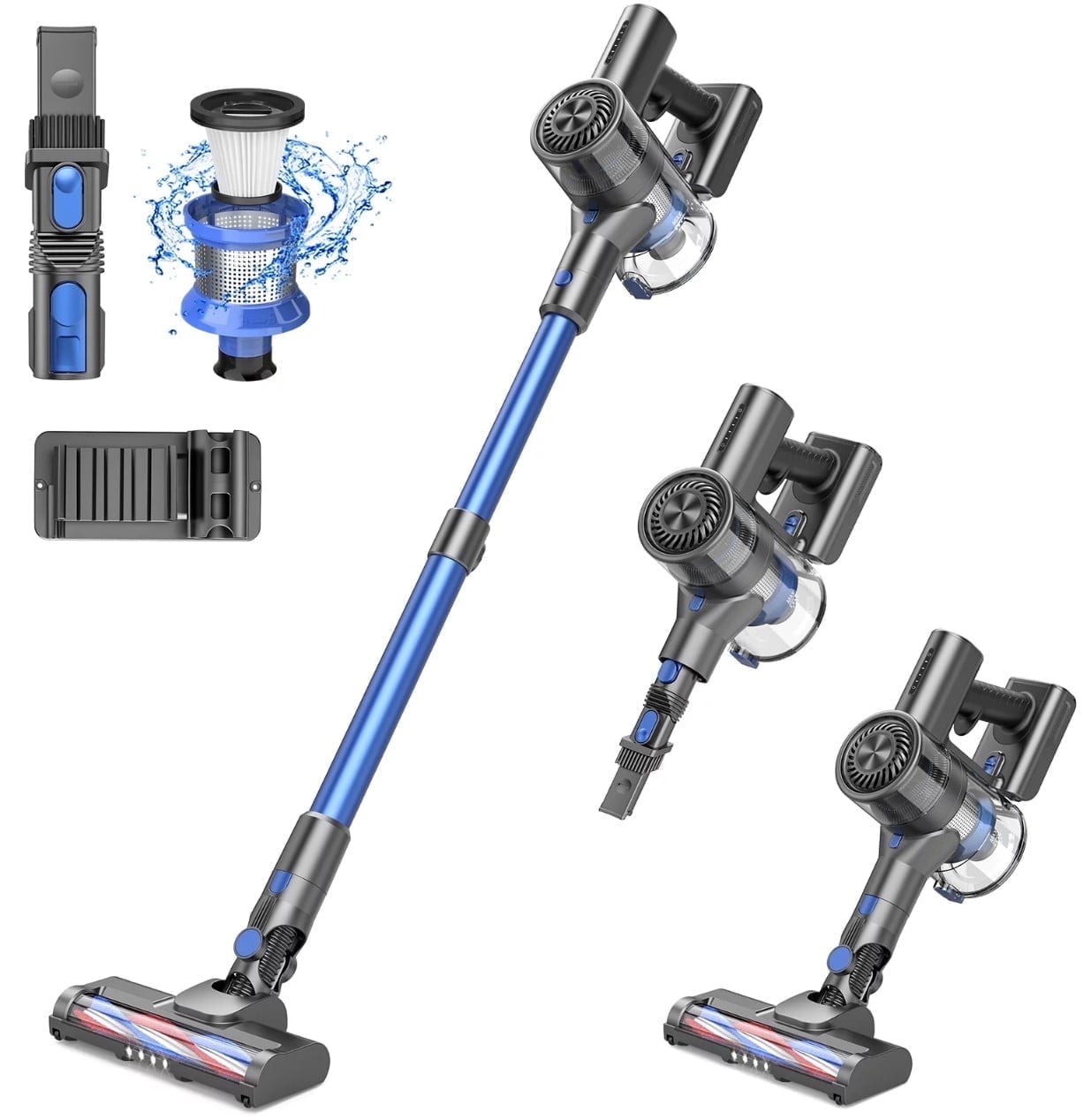 Bossdan Cordless Stick Vacuum Cleaner, Powerful Suction Lightweight Vacuum Cleaner for Hard Floor