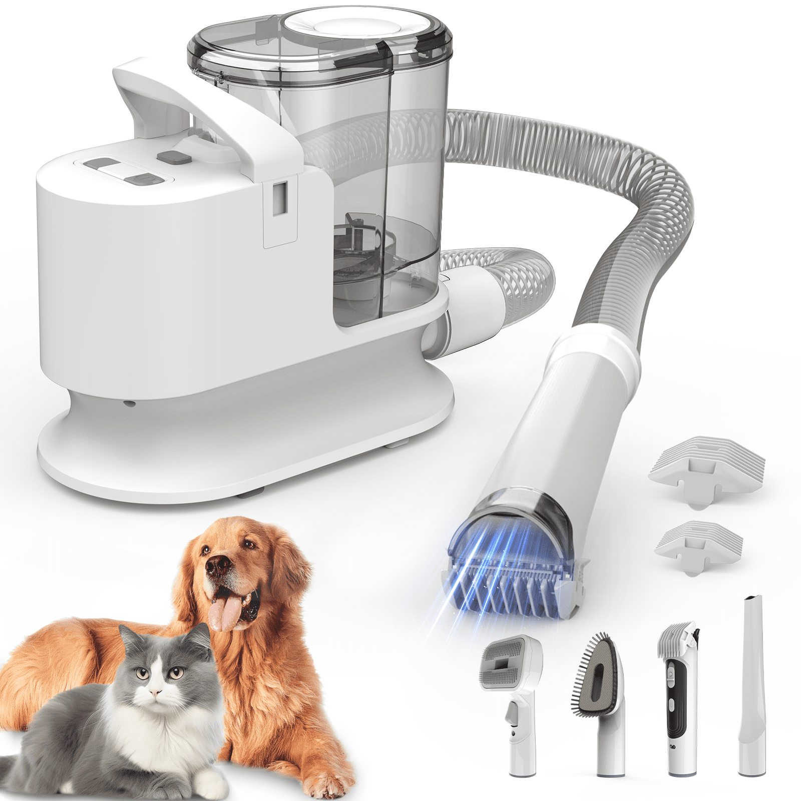 Bossdan Pet Grooming Kit & Vacuum, 12KPa Pet Groomer Vacuum Suction, 4 ...