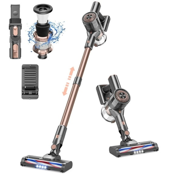 Bossdan Stick Vacuum Cleaner, 4 in 1 Cordless Vacuum Cleaner with Powerful Suction for Hardwood