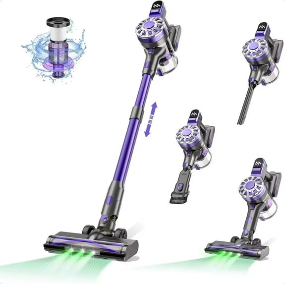 ONSON Cordless Stick Vacuum Cleaner, Powerful Suction Lightweight Vacuum Cleaner for Hard Floor