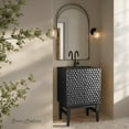 thumbnail image 1 of Bosse 24" Freestanding Bathroom Vanity in Black Oak with Black Sink Top, 1 of 11