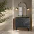 thumbnail image 1 of Bosse 36" Freestanding Bathroom Vanity in Black Oak with Black 3-Hole Widespread Sink Top, 1 of 11