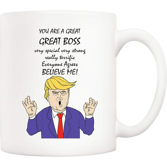 Bosses Day Funny Boss Office Coffee Mug Christmas Gifts from Co-worker Colleague, You Are a Great Boss Cups 11 Oz, Birthday Present Idea for Male or Female Bosses Manager