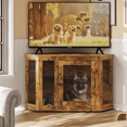 thumbnail image 1 of Bossin 44"Corner Dog Crate Furniture，Wooden Dog Kennel Indoor Furniture，Decorative Dog Crate, Dog Kennel TV Stand End Table for Small to Large Dogs, 1 of 8