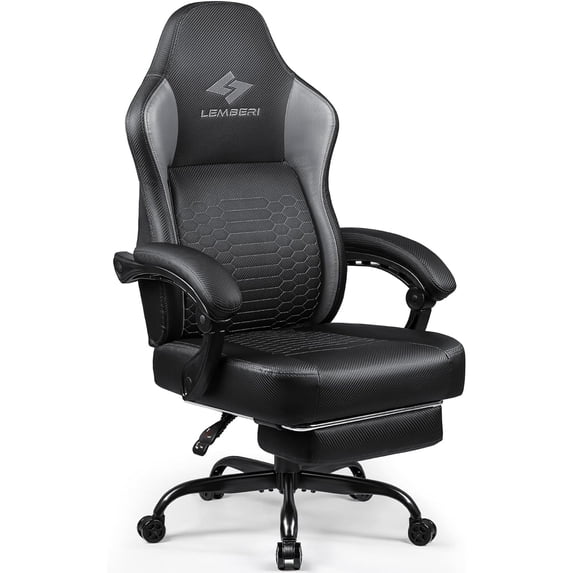 Bossin Big and Tall Gaming Chair 400lb Weight Capacity,Gamer Chairs for Adults,Video Game Chair wth Footrest,Racing Style Computer Gamer Chair with Headrest and Lumbar Support