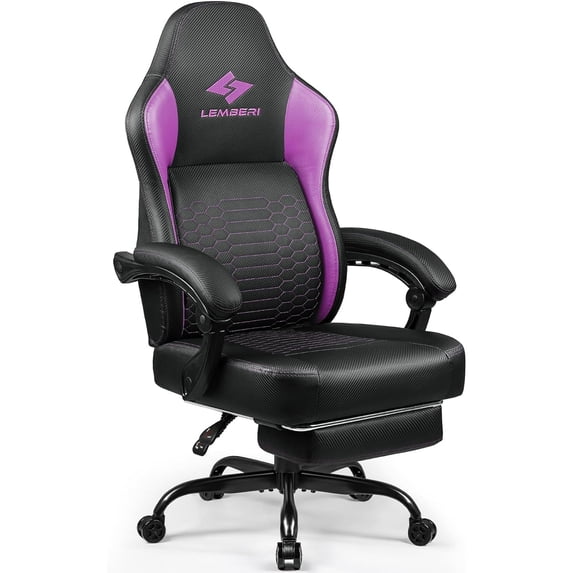 Bossin Big and Tall Gaming Chair 400lb Weight Capacity,Gamer Chairs for Adults,Video Game Chair wth Footrest,Racing Style Computer Gamer Chair with Headrest and Lumbar Support