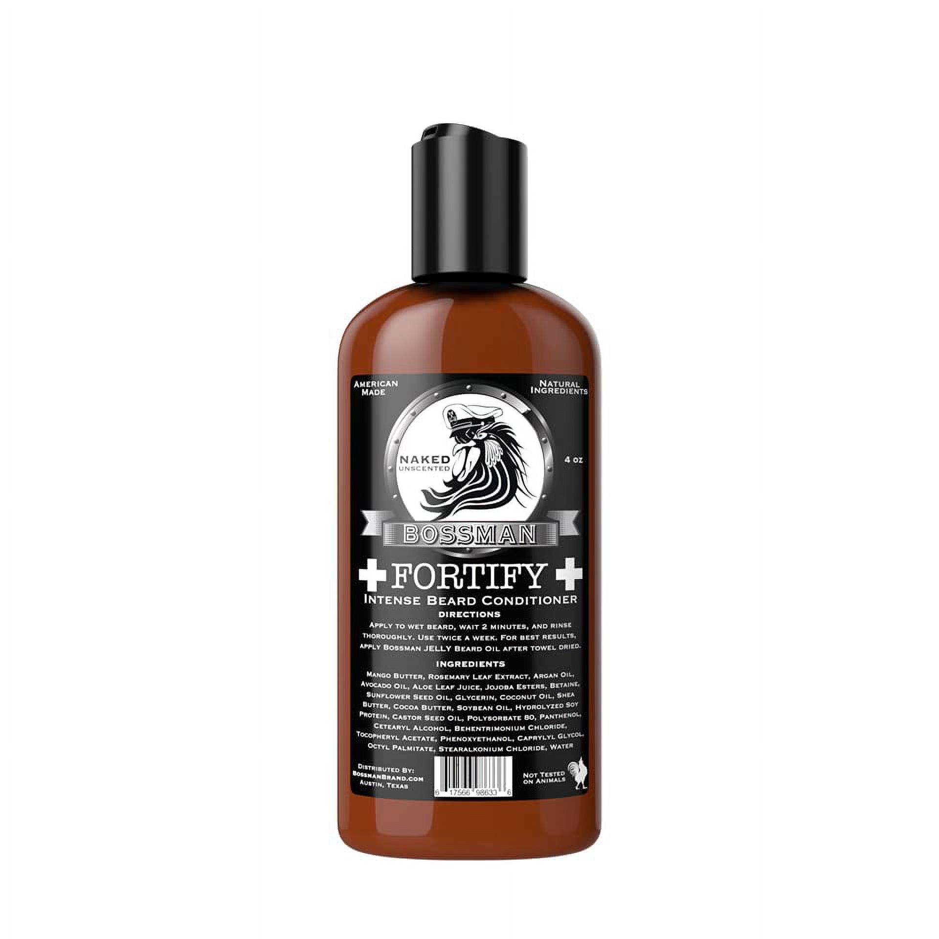 Bossman Fortify Intense Beard Conditioner - Shower Beard Wash, Moisturizer  and Beard Softener for Men - Beard Growth Products - Made in USA (Naked  Scent) - Walmart.com