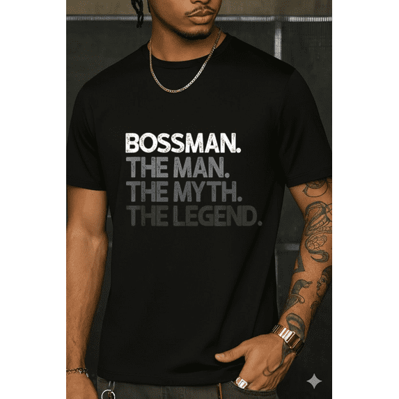Bossman The Man The Myth The Legend Funny Boss Gift Unisex T-Shirt, up ...