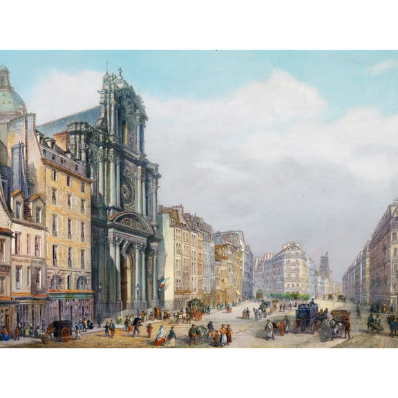 Bossoli Paris Rue Saint Antoine Painting Extra Large XL Wall Art Poster Print