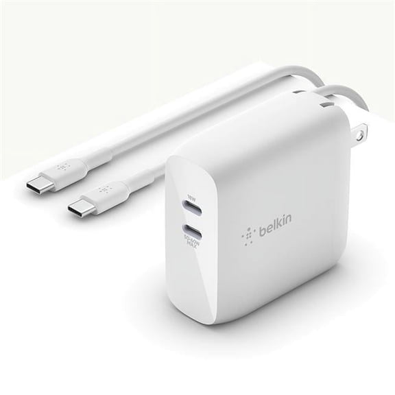 Bosst Charge Dual USB-C GaN Wall Charger 68W Plus USB-C Cable