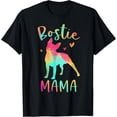 thumbnail image 1 of t-shirt Bostie Mama Colorful Boston Terrier Gifts Dog Mom T-Shirt mens，black，women，funny，journey，Crew Neck, Short Sleeve,printing, 1 of 4