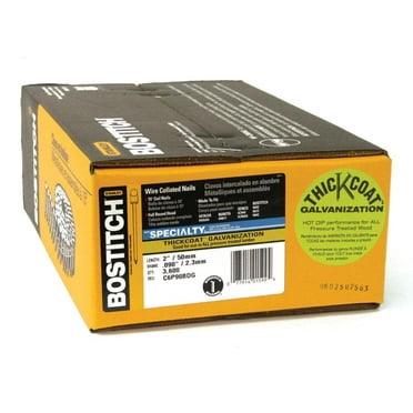 Bostitch 1-1/4" 11 Ga. Angled coil Siding Nails 15 deg. Smooth Shank 4,200 pk