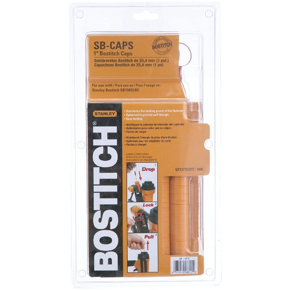Bostitch 1 in. L x 5/16 in. W Plastic Medium Crown Caps and Staples 18 Ga. 5000 pk