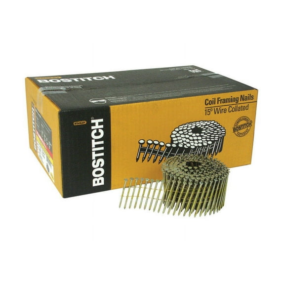 Bostitch 15 deg. 13 Ga. Smooth Shank Angled Coil Framing Nails 2-1/2 in. L x 0.09 in. Dia. 3600 pk