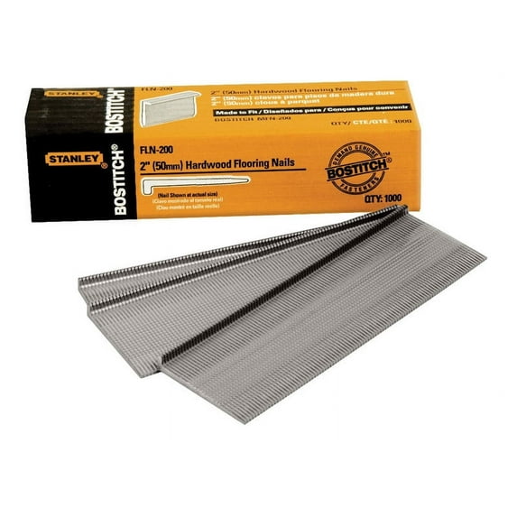 Bostitch 2" 15 Ga. Straight Strip Hardwood Flooring Cleats Smooth Shank 1000 pk
