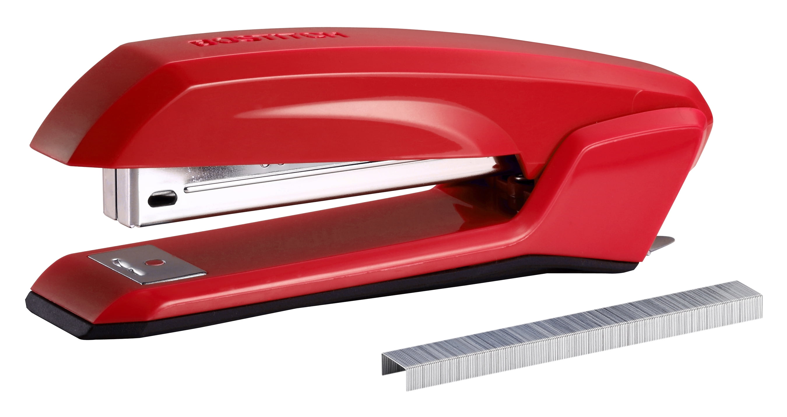 Bostitch Office Bostitch Stapler with 1260 Staples - InPower Red Spring Powered Stapler - Built-In Staple Remover - Staple Storage Compartment - One