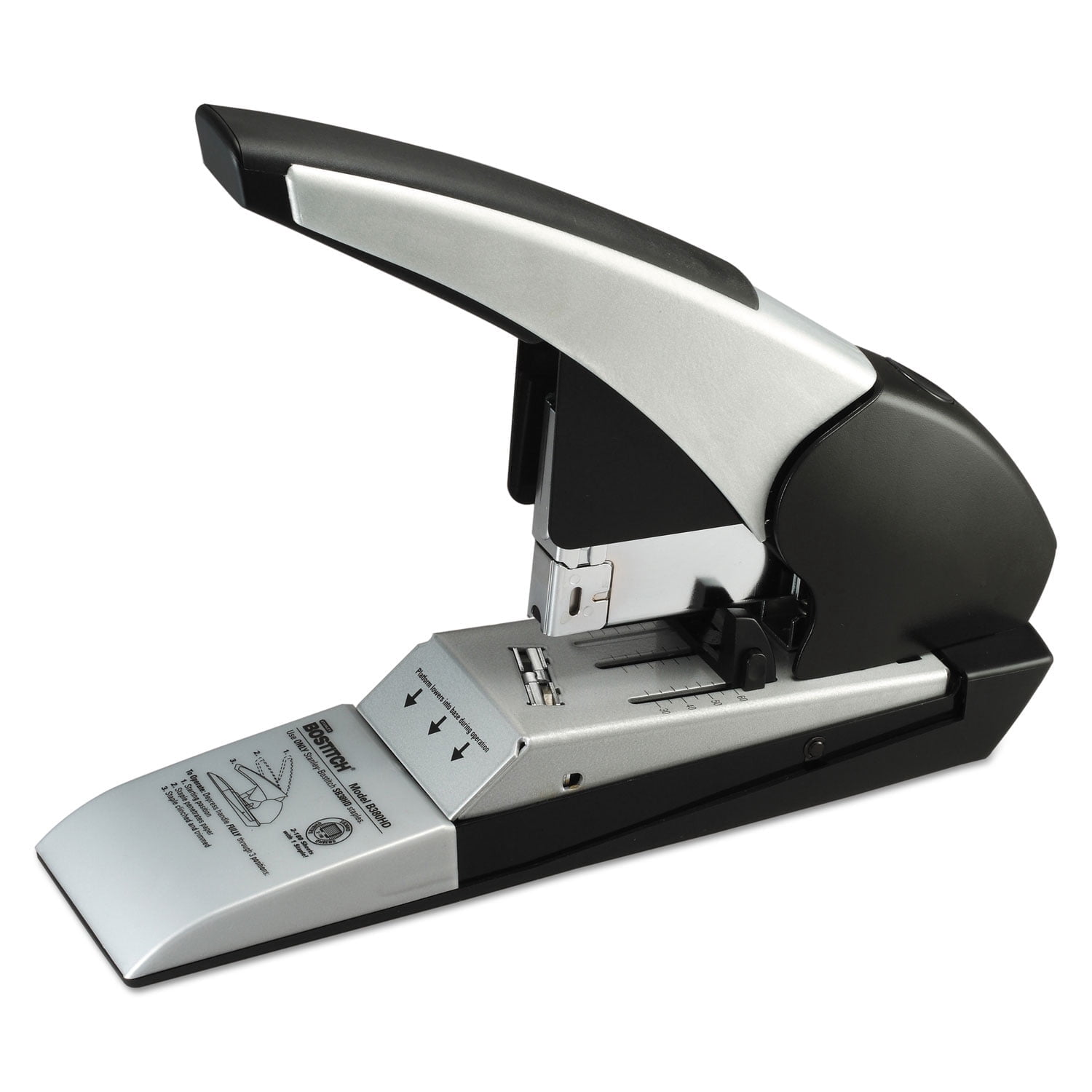 Bostitch Auto180 Xtreme Heavy Duty Stapler, 180 Sheet Capacity, Silver/Black