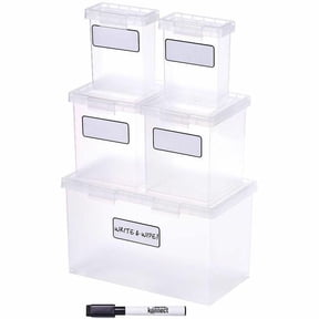 Bostitch BOS23234 Nest Stacking Boxes, Clear - Pack of 5