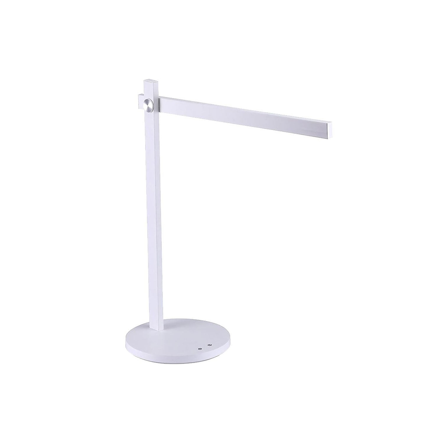 White Adjustable Metal LED Desk Lamp with Pivoting Arm