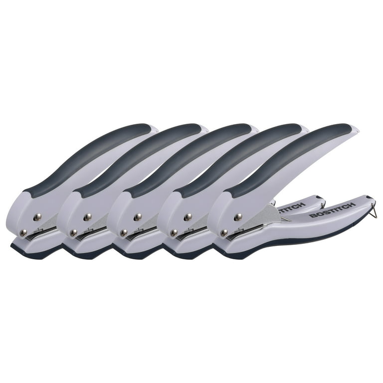 Bostitch EZ Squeeze 1-Hole Punch, Gray, Pack of 5