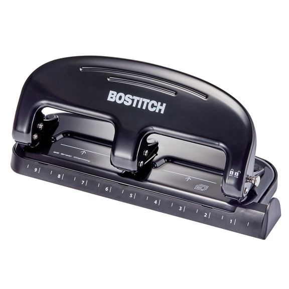 Bostitch EZ Squeeze 20 Sheet 3 Hole Punch, Silver/Black (HP20)