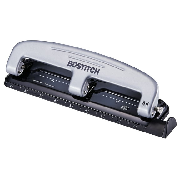 Bostitch EZ Squeeze™ Three Hole Punch, 12-Sheet, Reduced Effort