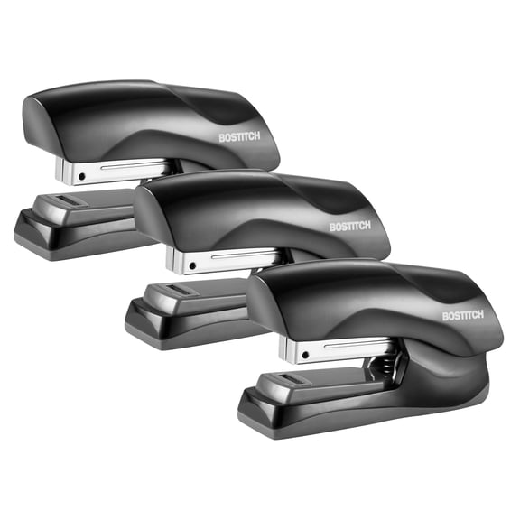 Bostitch Flat Clinch Stapler, 40 Sheet Capacity, 3-Pack
