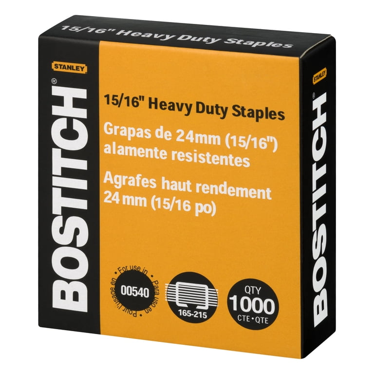 BOSTITCH, Heavy Duty Staples, 15/16 inch, 1000 per box - Walmart.com