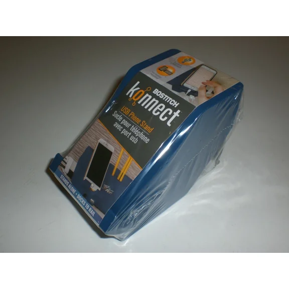 Bostitch Konnect Plastic Phone Dock With Usb Port Blue