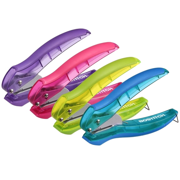 Bostitch Office inLIGHT Reduced JKF25 Effort One-Hole Punch, One Unit per Package, Assorted Colors, No Color Choice (2401)