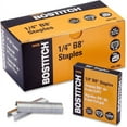 thumbnail image 1 of Bostitch PowerCrown Premium Staples - 210 Per Strip - 1/4" Leg - 1/2" Crown - Chisel Point - Silver - High Carbon Steel - 2.5" Height x 0.5" Width0.3" | Bundle of 2 Boxes, 1 of 1