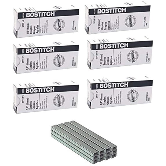 Bostitch Premium Staples for P3 Plier Stapler, 0.25-Inch Leg, 6 Boxes of 5,000 Per Box (SP191/4), 6 boxes of 5,000 staples per box By Visit the Bostitch Office Store